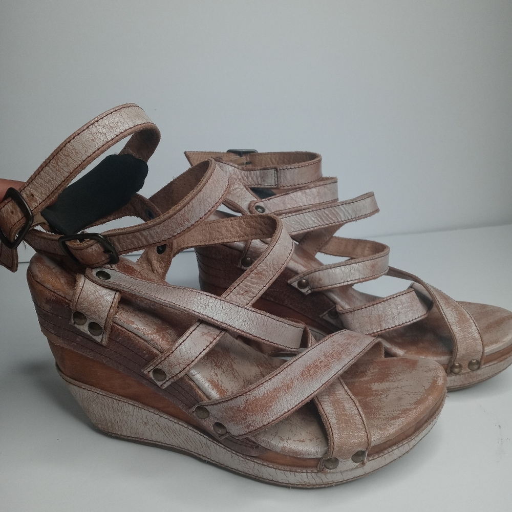 Bed Stu Juliana leather wedge sandals